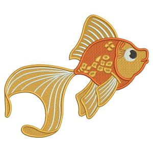 Goldfish Filled Machine Embroidery Design Digitized Pattern